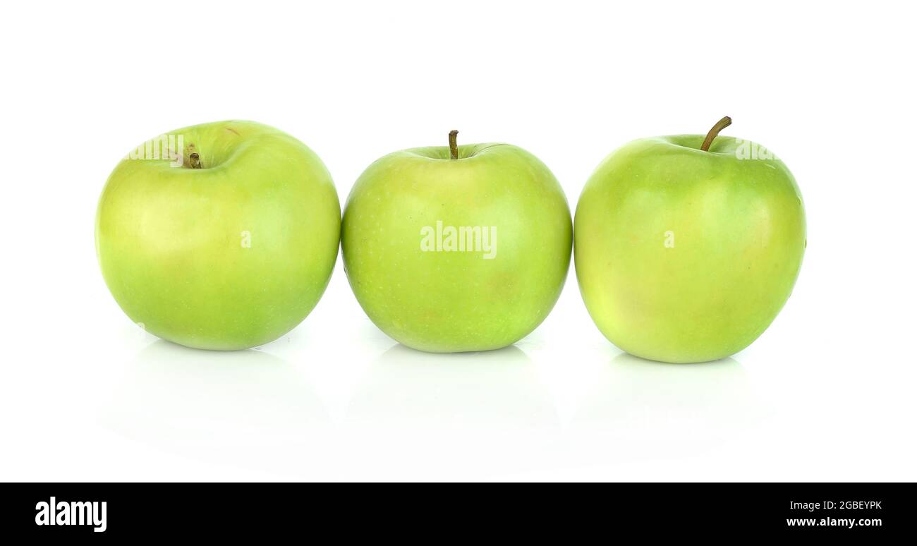 Green Apple isolated on white background Stock Photo - Alamy