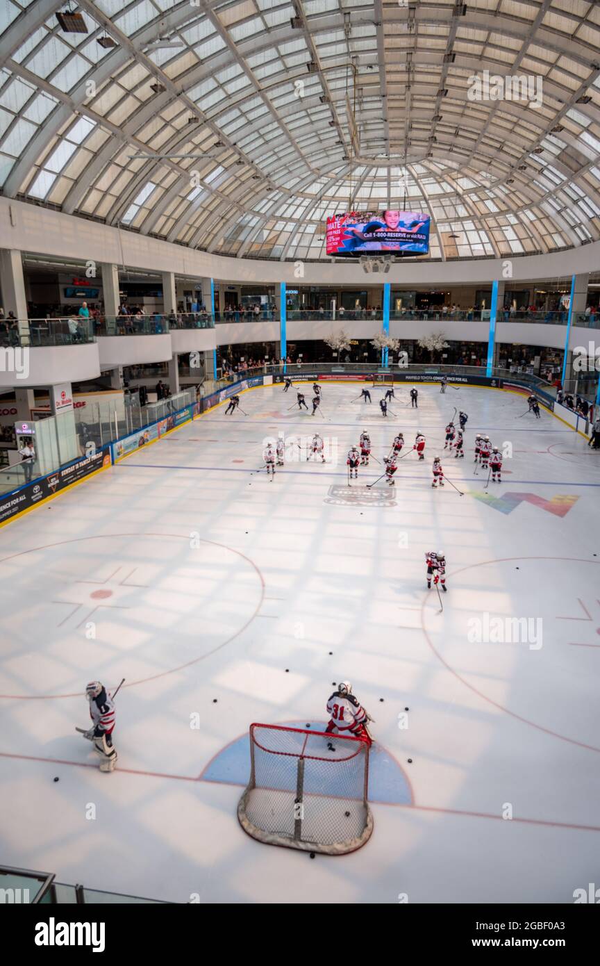 Edmonton, Alberta - August 1, 2021: Ice hockey at the West edmonton Mall Ice Palace. Stock Photo