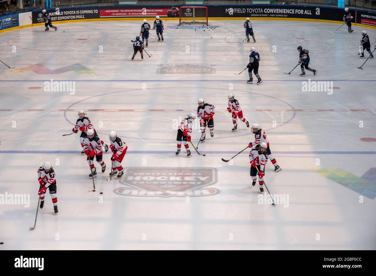 Edmonton, Alberta - August 1, 2021: Ice hockey at the West edmonton Mall Ice Palace. Stock Photo