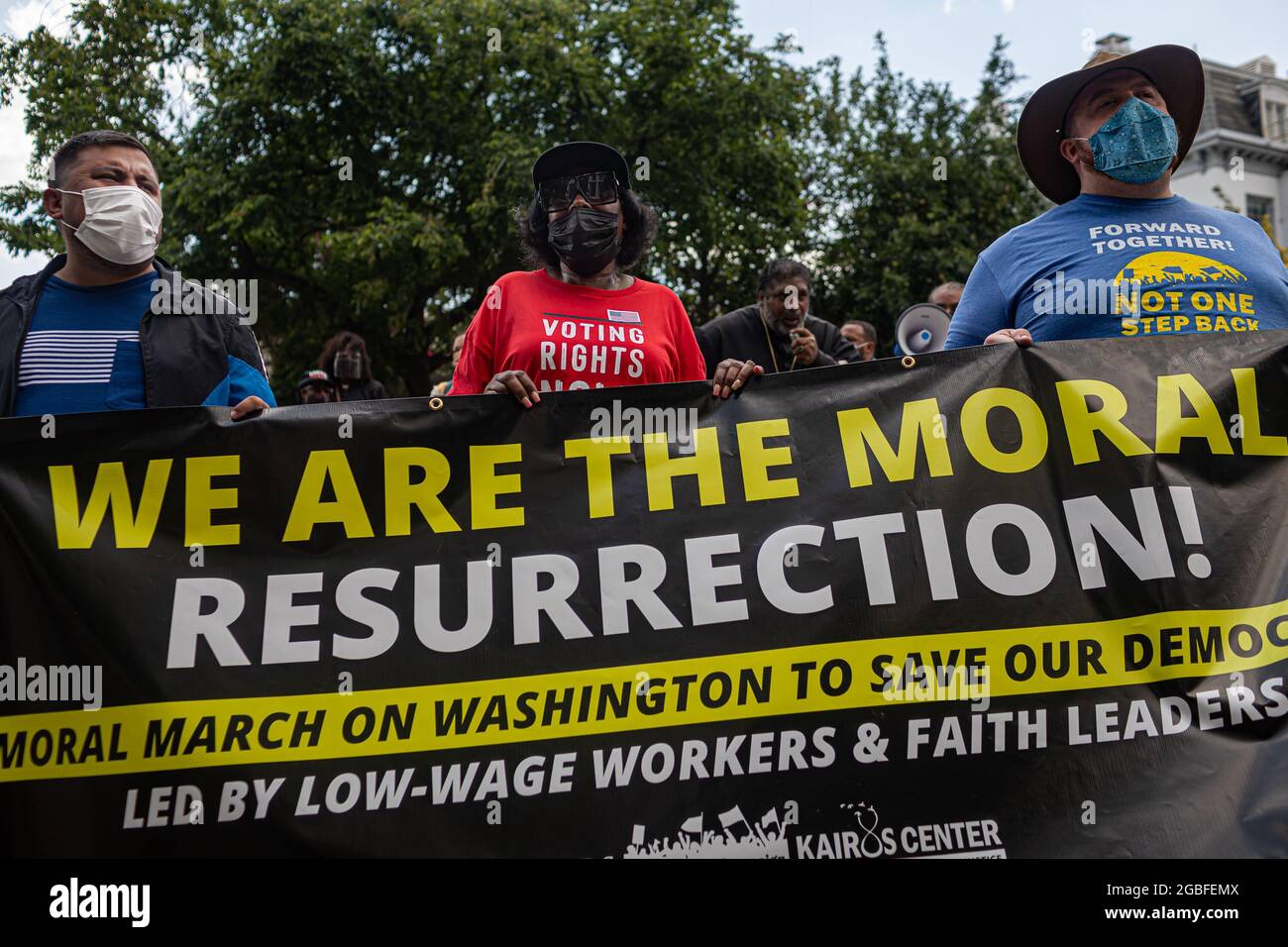 Washington Dc, United States. 02nd Aug, 2021. The Poor People's Campaign  rallied and marched in Washington DC, where faith leaders, low-wage workers,  and poor people from around the country protested for the
