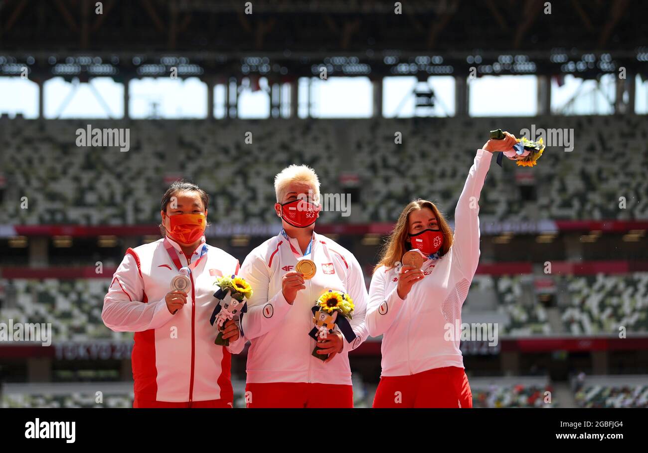 Tokyo 2020 Olympics Athletics Women's Hammer Throw Medal Ceremony Olympic Stadium, Tokyo