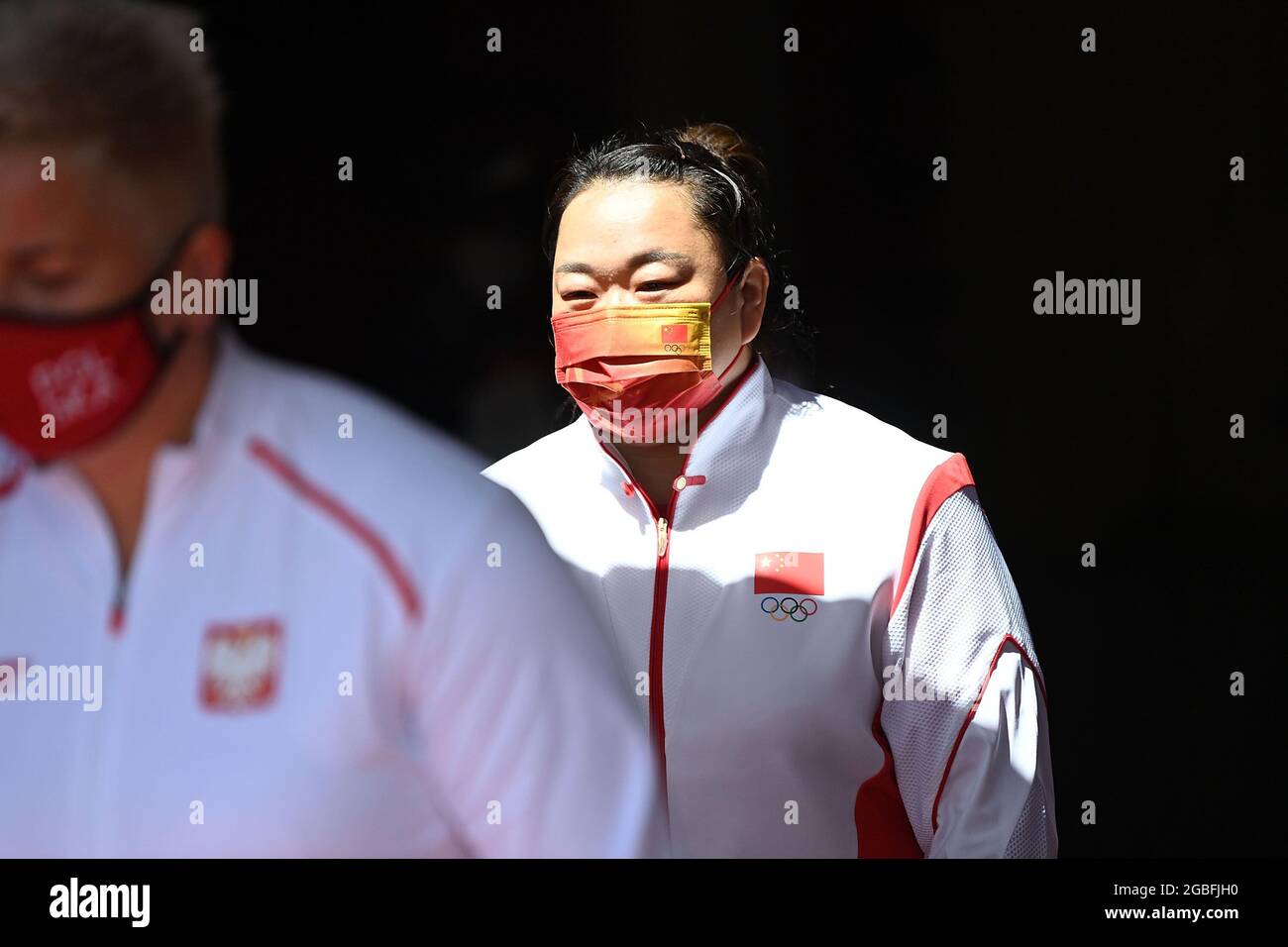 Tokyo Japan 4th Aug 2021 Silver Medalist Wang Zheng Of China Reacts On The Awarding Ceremony Of The Women S Hammer Throw At The Tokyo 2020 Olympic Games In Tokyo Japan Aug 4