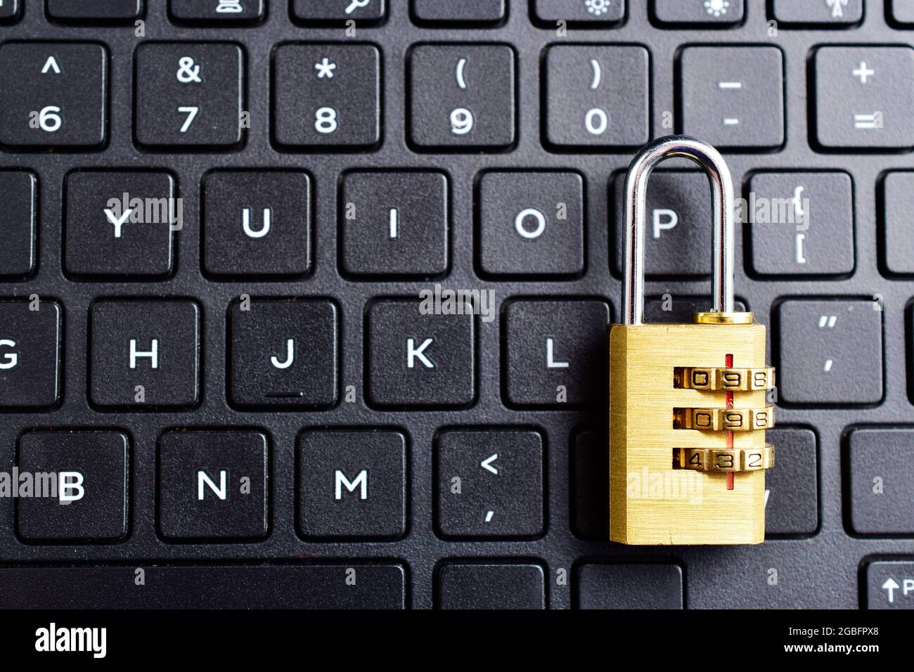 Security Lock On Computer Keyboard Stock Photo Alamy