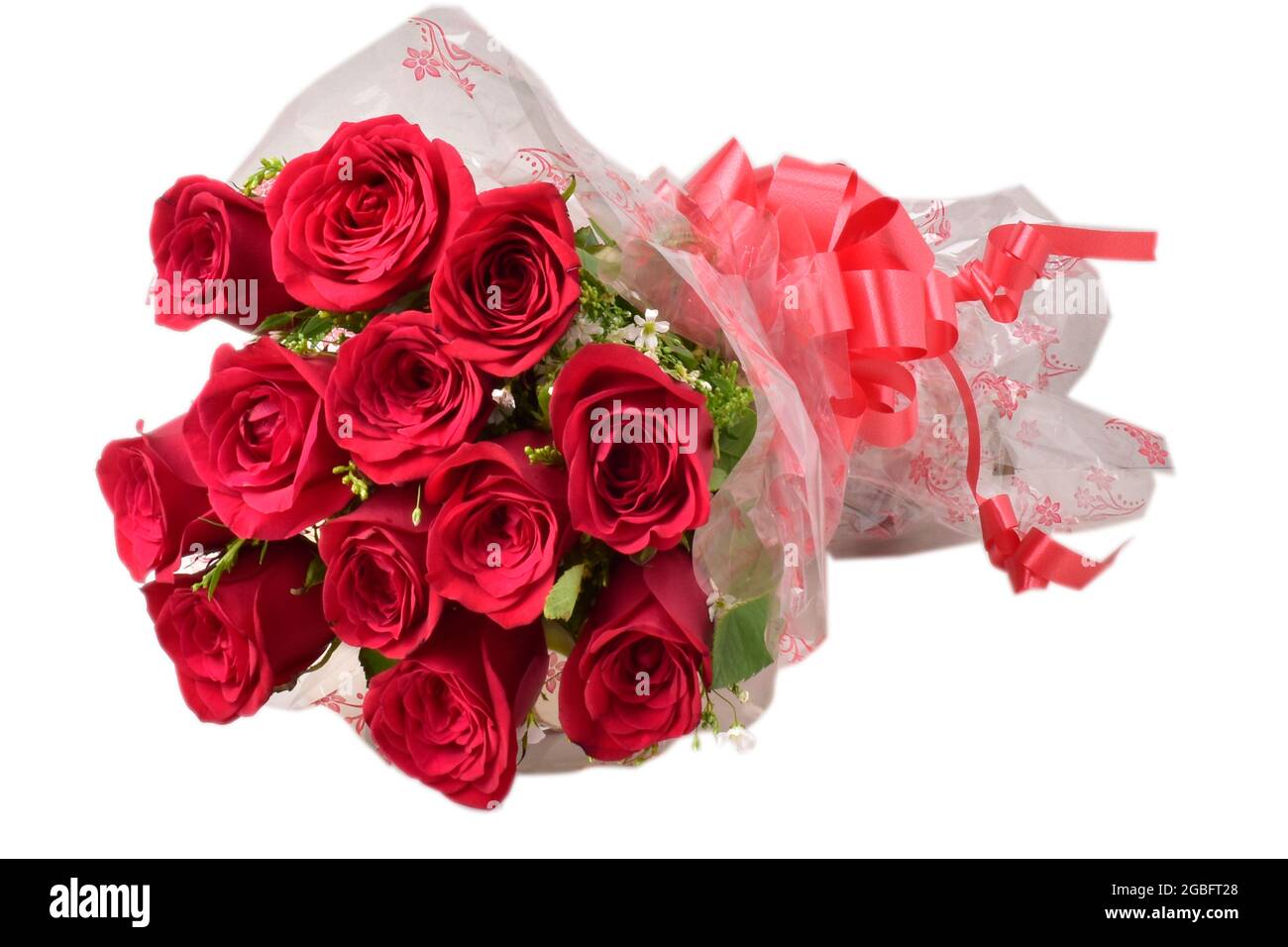 Bouquet of fresh red roses on white hi-res stock photography and images ...