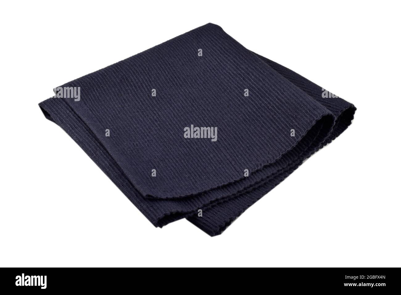 Blue Folded Kitchen Cloth Placemat Isolated On White Background With