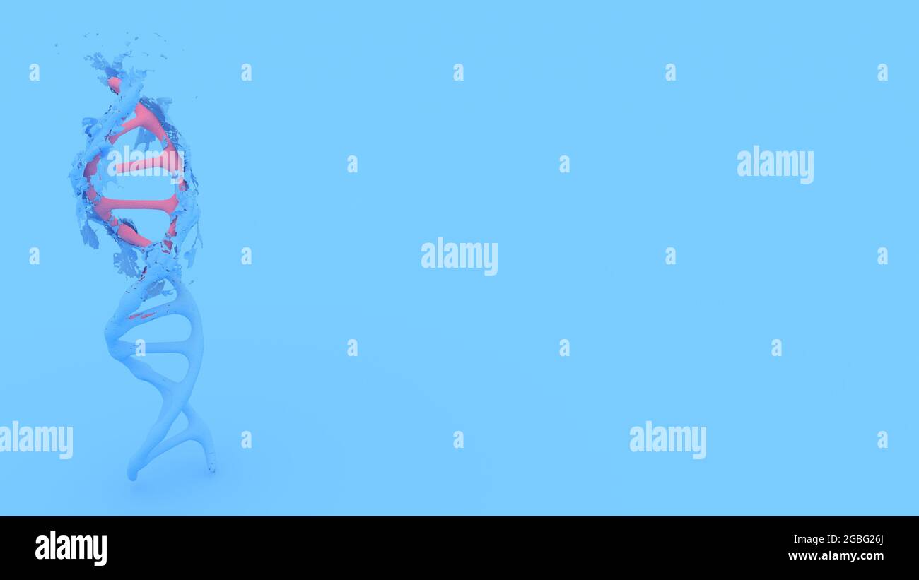 3D rendering of a DNA molecule on a blue background Stock Photo - Alamy