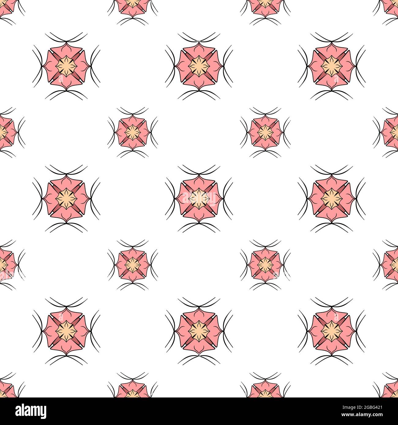 Seamless pattern wallpaper with abstract shapes on a white background ...