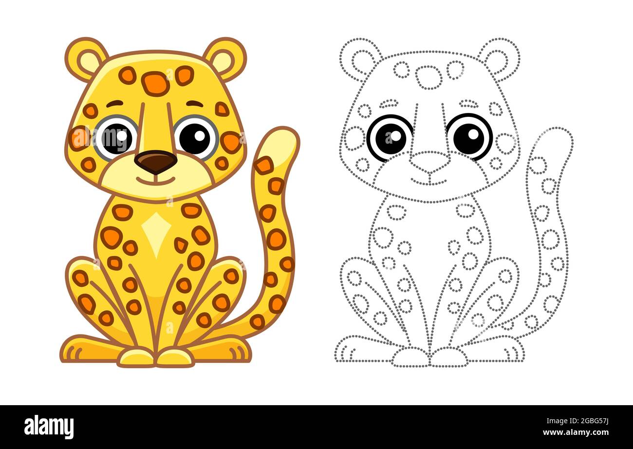 Zoo animal for children coloring book. Funny leopard in a cartoon style. Trace the dots and color the picture Stock Vector Image & Art - Alamy Zoo animal for children coloring book. Funny leopard in a cartoon style. Trace the dots and color the picture Stock Vector Image & Art - Alamy