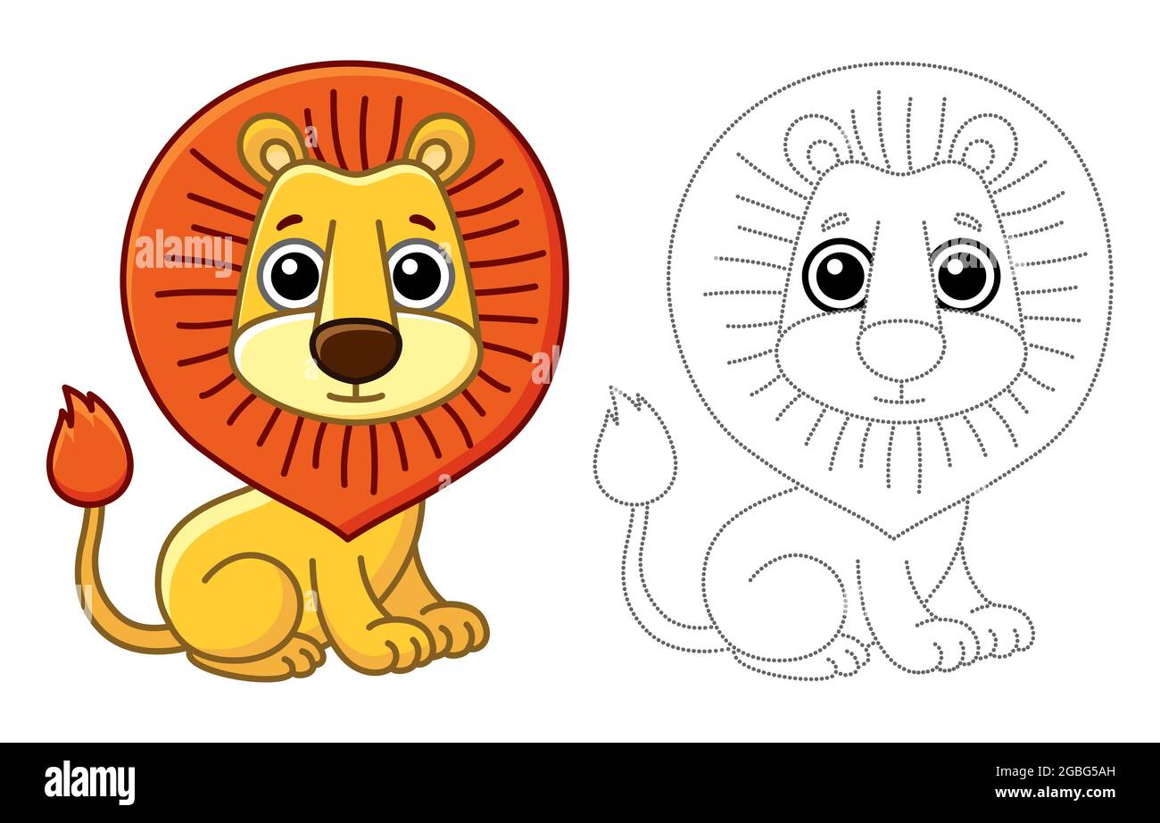 Zoo animal for children coloring book. Funny lion in a cartoon style. Trace the dots and color the picture Stock Vector Image & Art - Alamy Zoo animal for children coloring book. Funny lion in a cartoon style. Trace the dots and color the picture Stock Vector Image & Art - Alamy