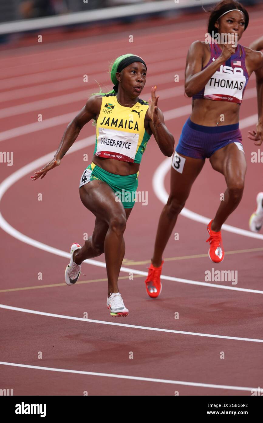 Tokyo, Japan. 3rd Aug, 2021. FRASERPRYCE ShellyAnn (JAM) and THOMAS