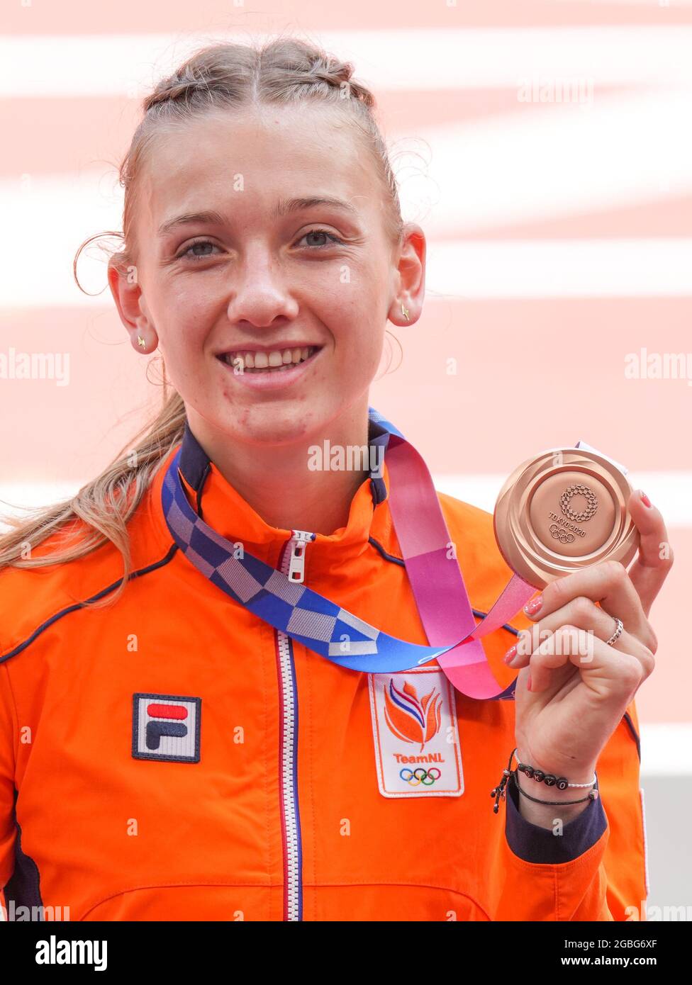 TOKYO, JAPAN AUGUST 4 Femke Bol of the Netherlands poses for a photo