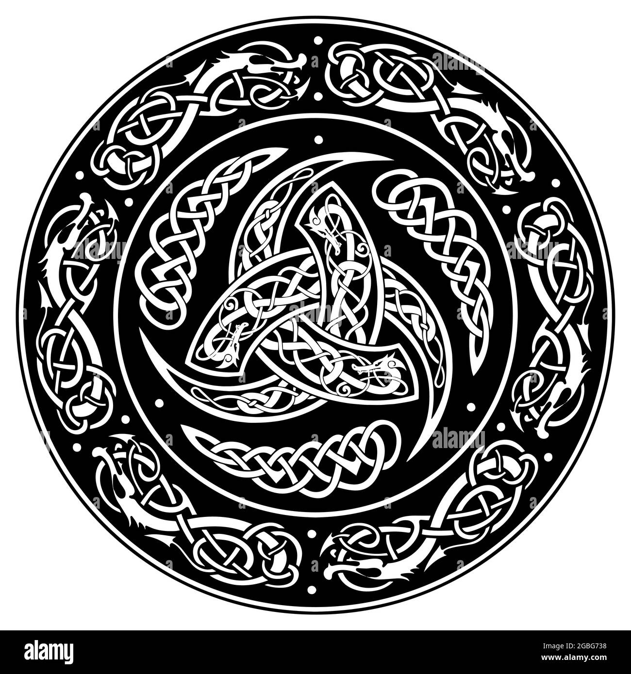 Celtic shield, decorated with a ancient European pattern Stock Vector