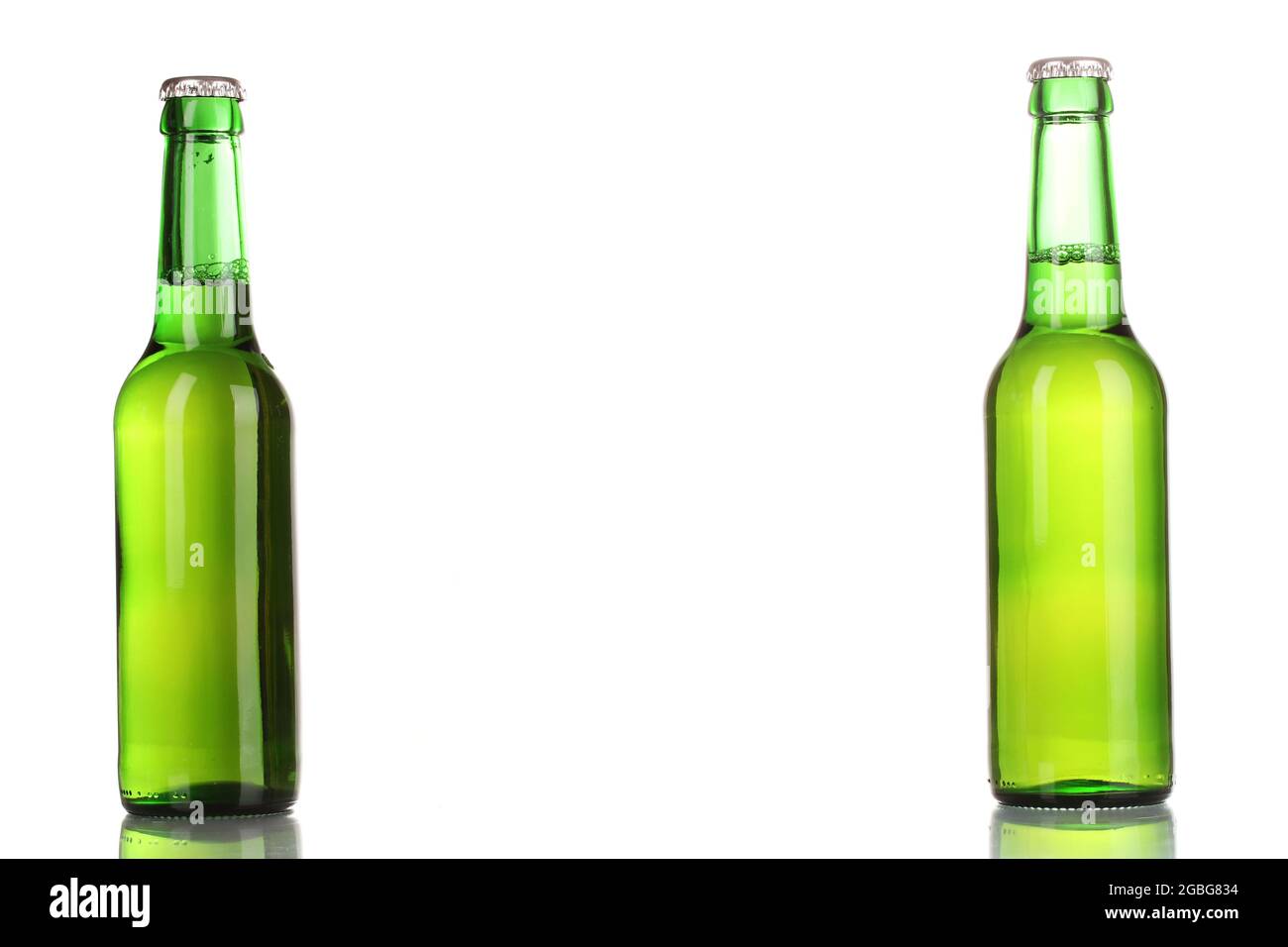 two bottles of beer isolated on white Stock Photo Alamy
