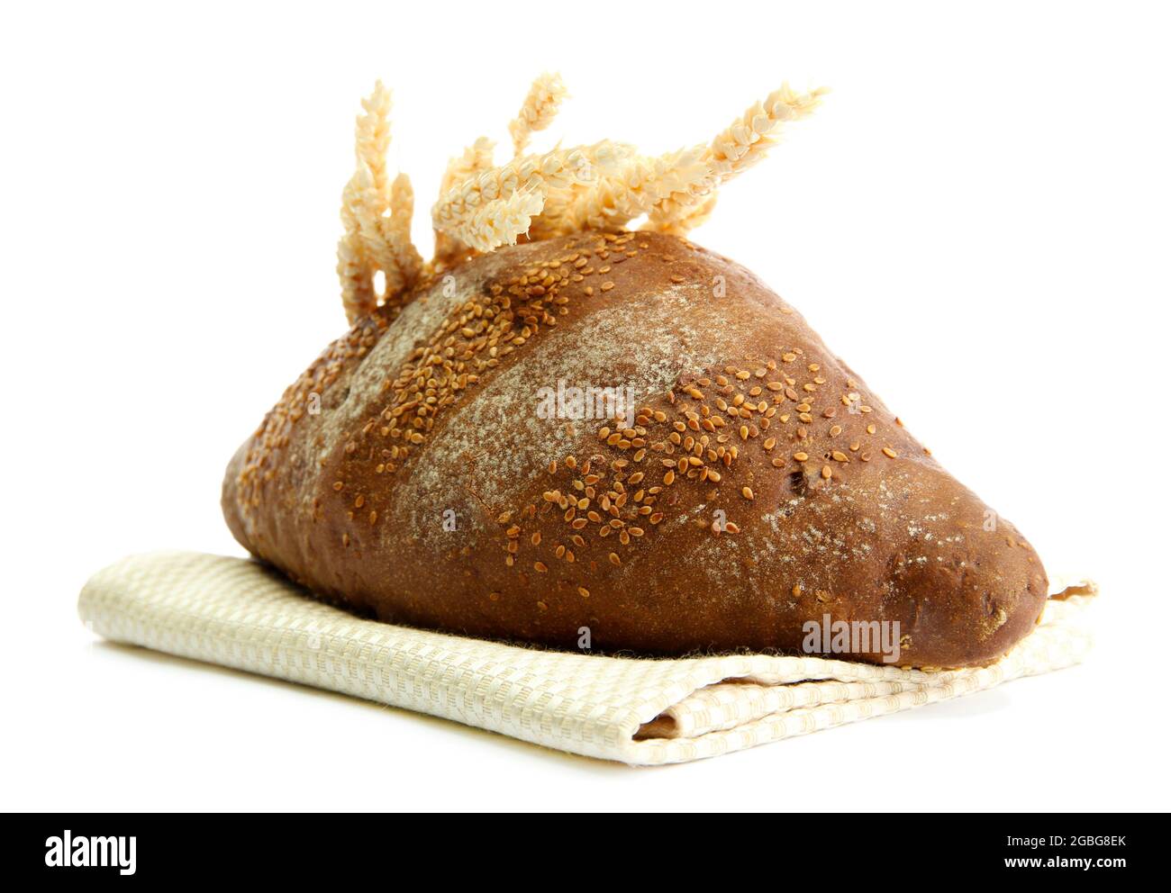 tasty rye bread with ears , isolated on white Stock Photo Alamy