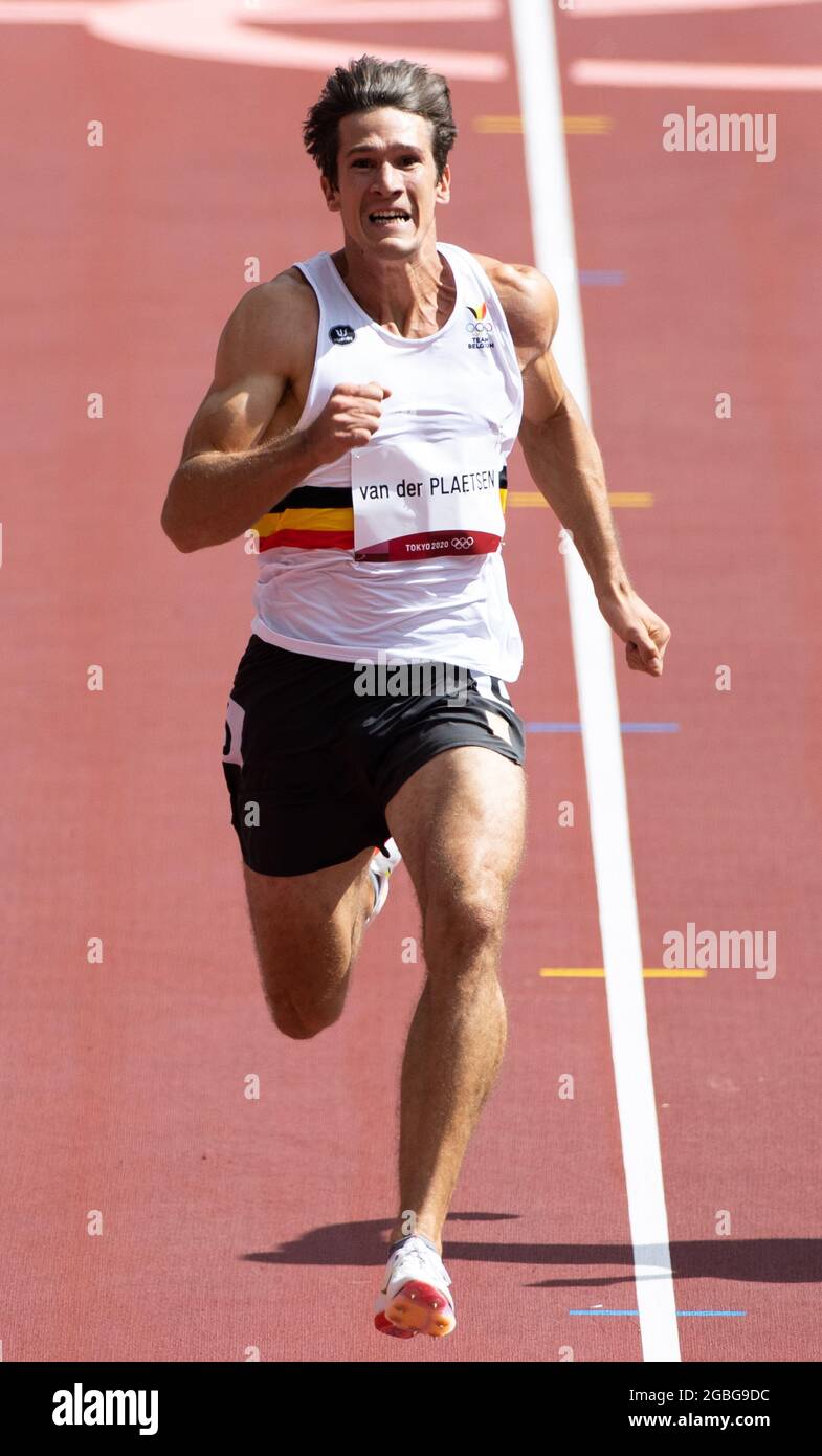Belgian Thomas Van Der Plaetsen pictured in action during the 100m race, first  event on the first day of the men's decathlon on day 13 of the 'Tokyo 2  Stock Photo - Alamy