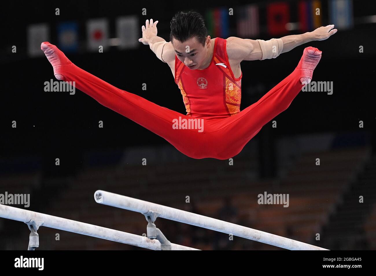 Tokyo, Japan. 03rd Aug, 2021. Artistic Gymnastics. Ariake Gymnastics Centre. 10-1. 1chome. Ariake. Koto-ku. Tokyo. Hao You (CHN) in the mens parallel bars. Credit Garry Bowden/Sport in Pictures/Alamy live news Credit: Sport In Pictures/Alamy Live News Stock Photo