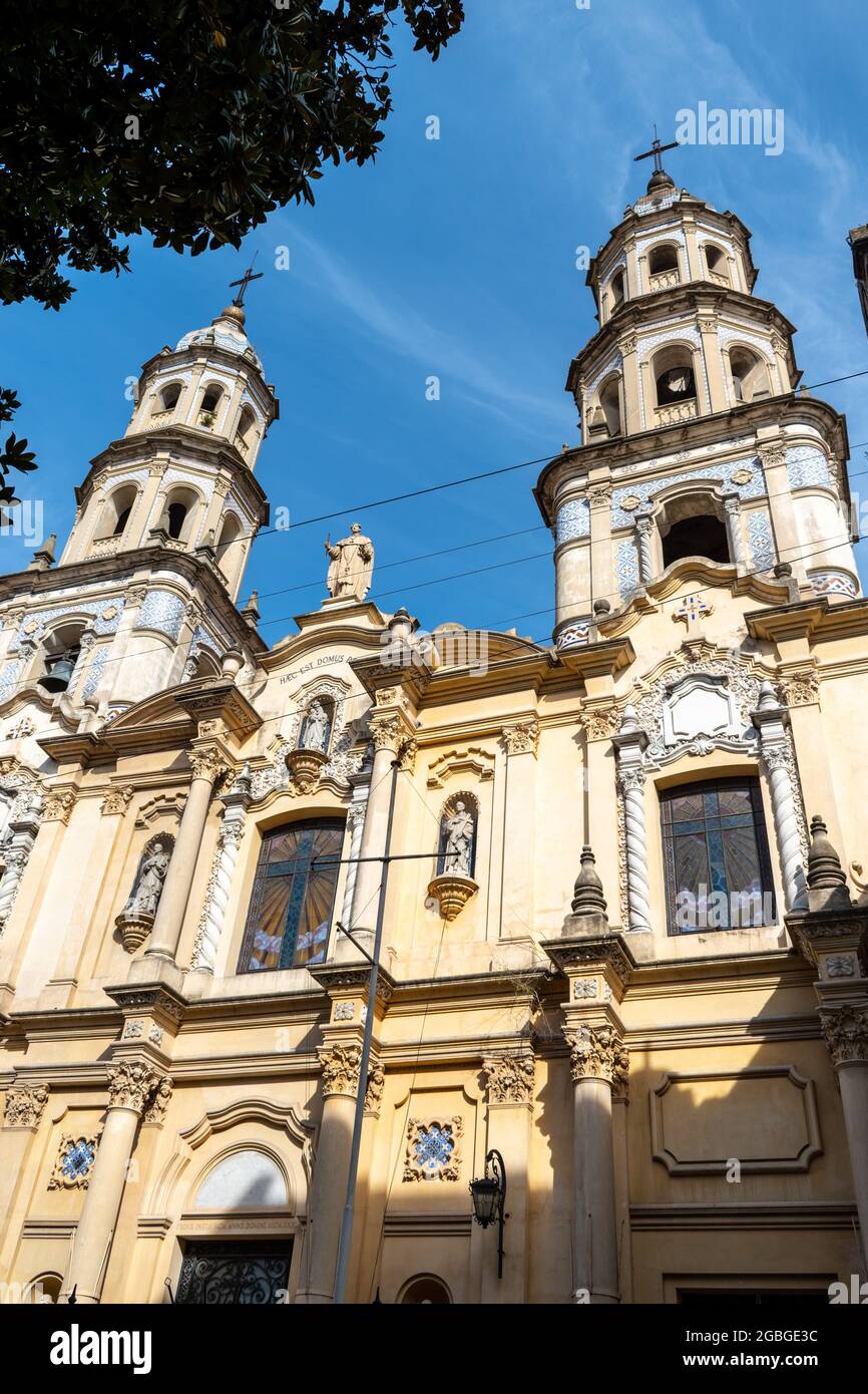 The San Pedro Gonzalez Telmo church (also known as the Nuestra Señora de Belén, Our Lady of Bethlehem) in San Telmo, Buenos Aires, Argentina Stock Photo