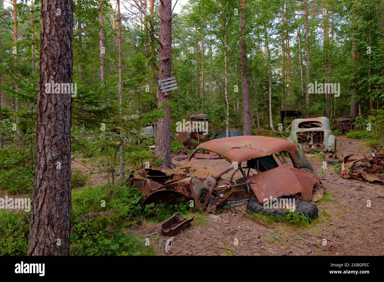 Vintage car accident in farm hi-res stock photography and images - Alamy