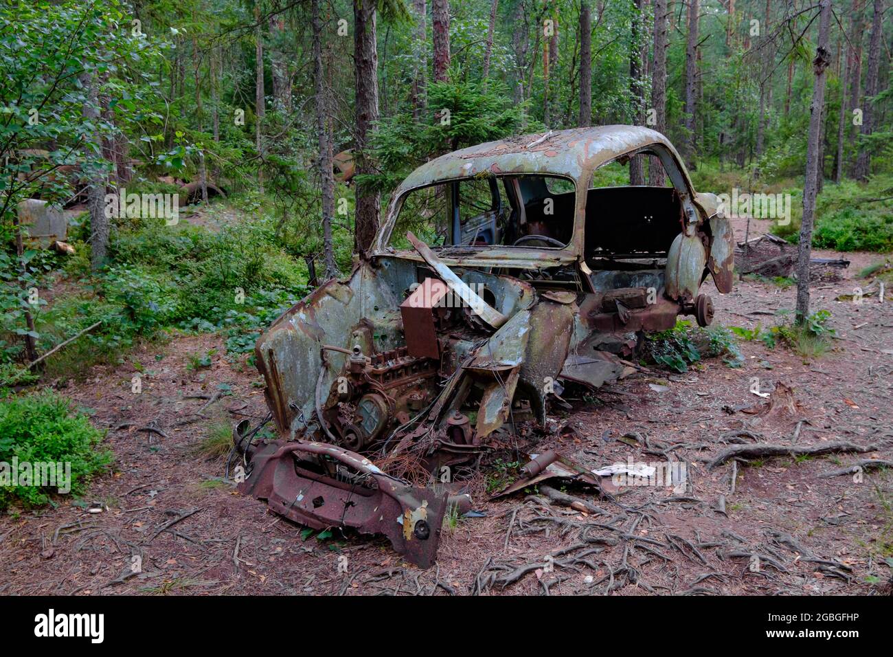 Vintage car accident in farm hi-res stock photography and images - Alamy