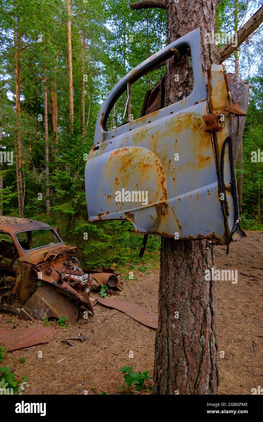 Vintage car accident in farm hi-res stock photography and images - Alamy