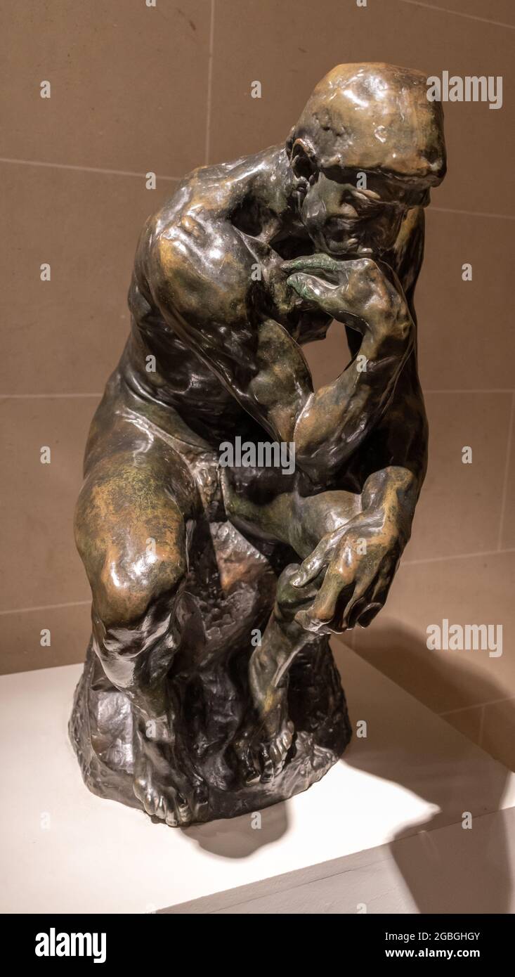 Rodin sculpture The Thinker at the Museum of Decorative Arts in Buenos Aires, Argentina Stock Photo