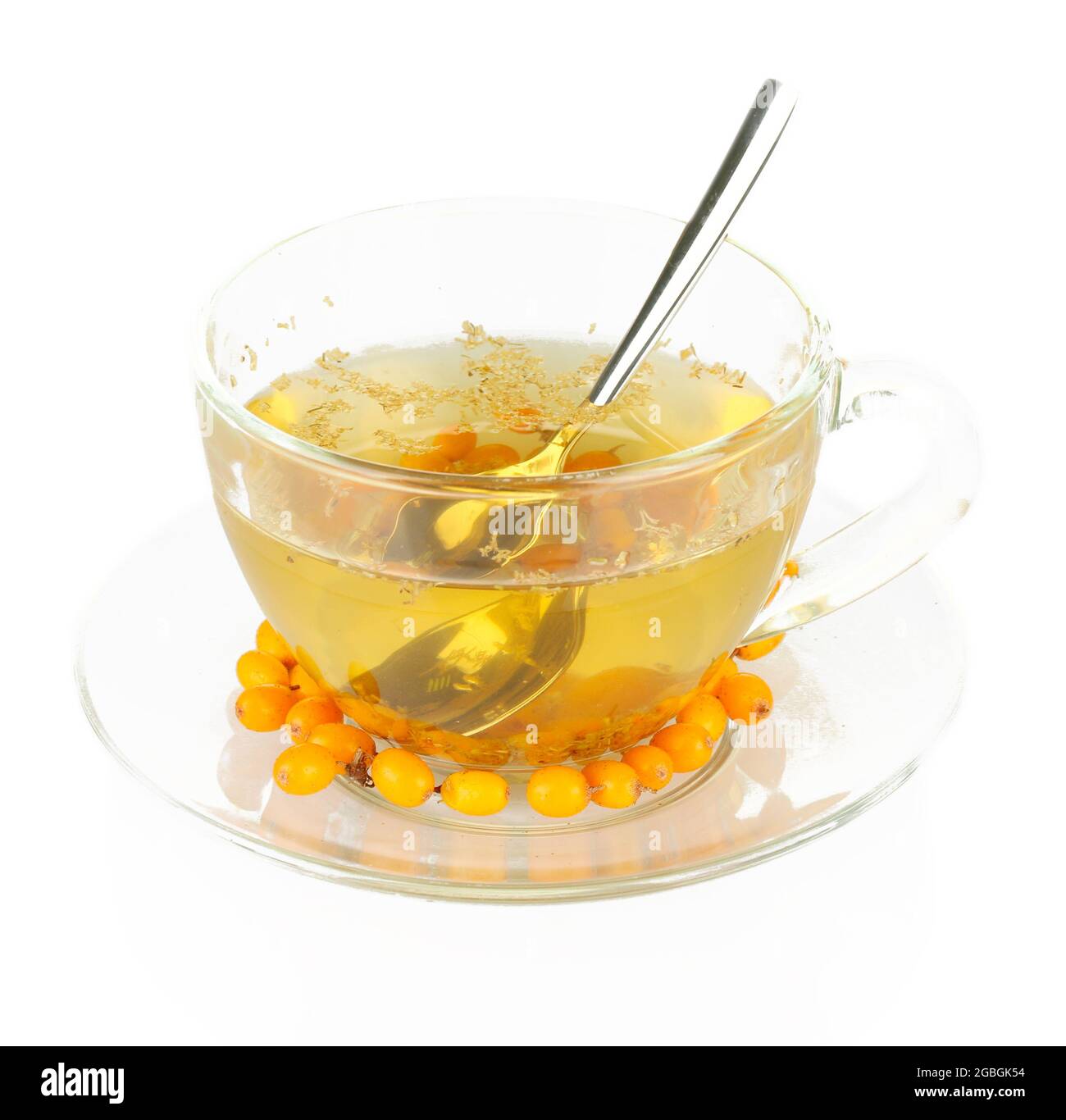 buckthorn broth in a glass cup isolated on white Stock Photo Alamy