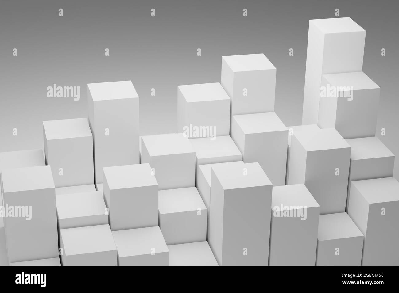 3d render of cubes background. Geometric square blocks on white ...
