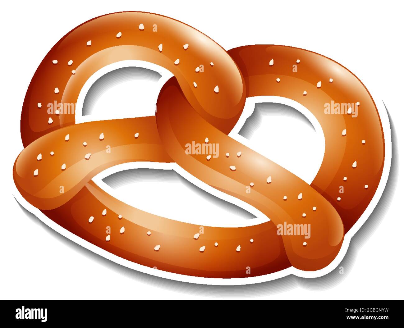 Pretzel bread sticker on white background illustration Stock Vector ...