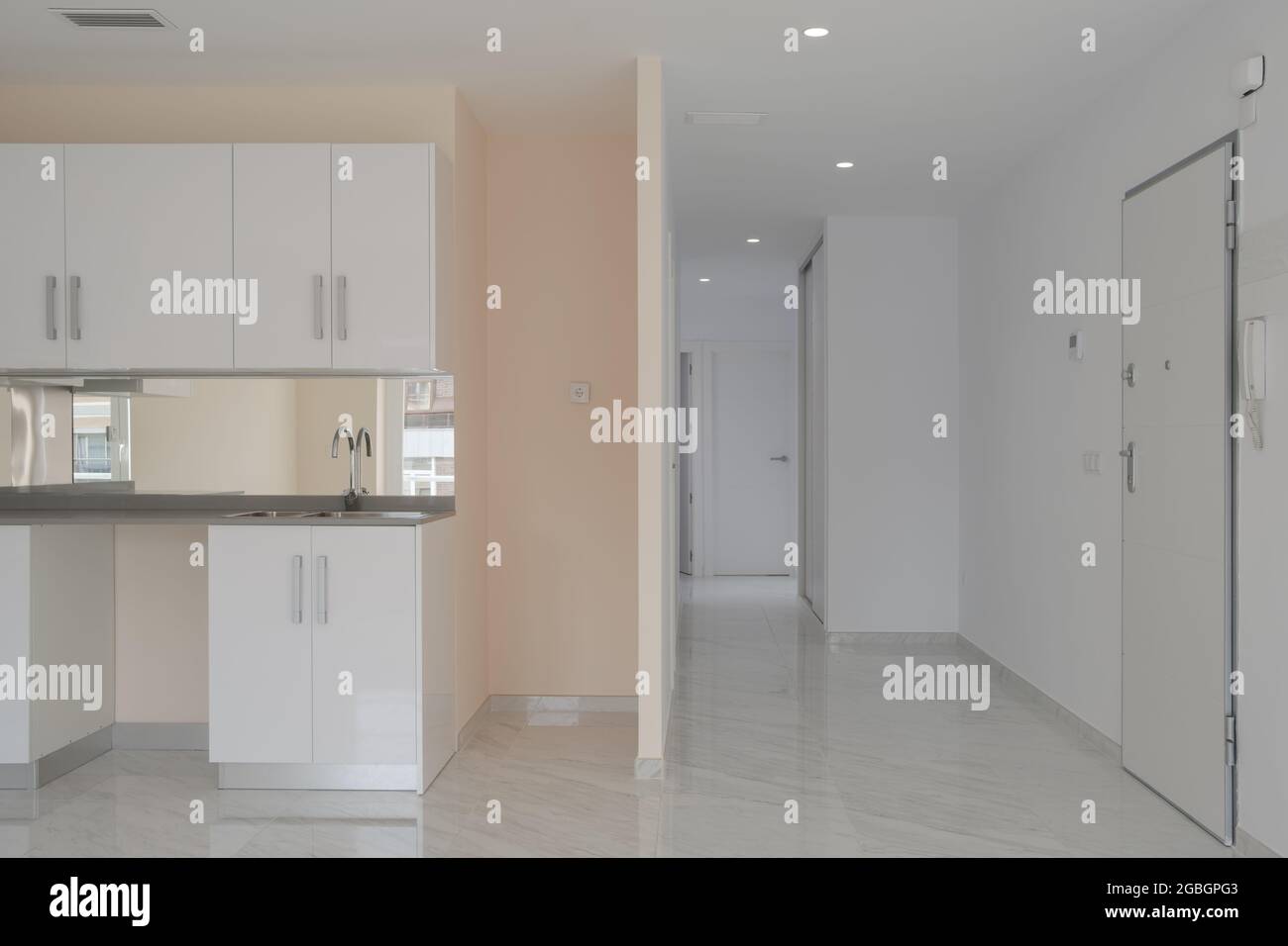 Image showcasing New apartment interior design in a white color Stock Photo - Alamy