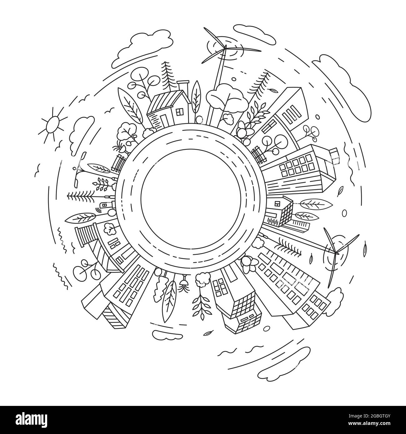 City Building Line art Vector icon design illustration Template Stock ...
