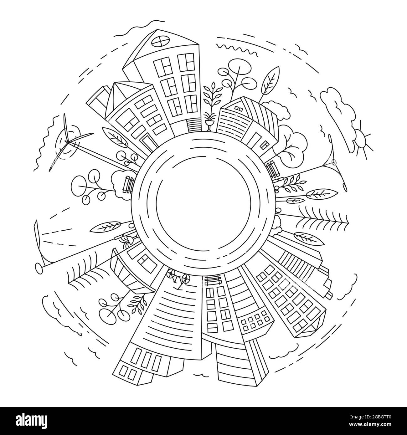 City Building Line art Vector icon design illustration Template Stock ...