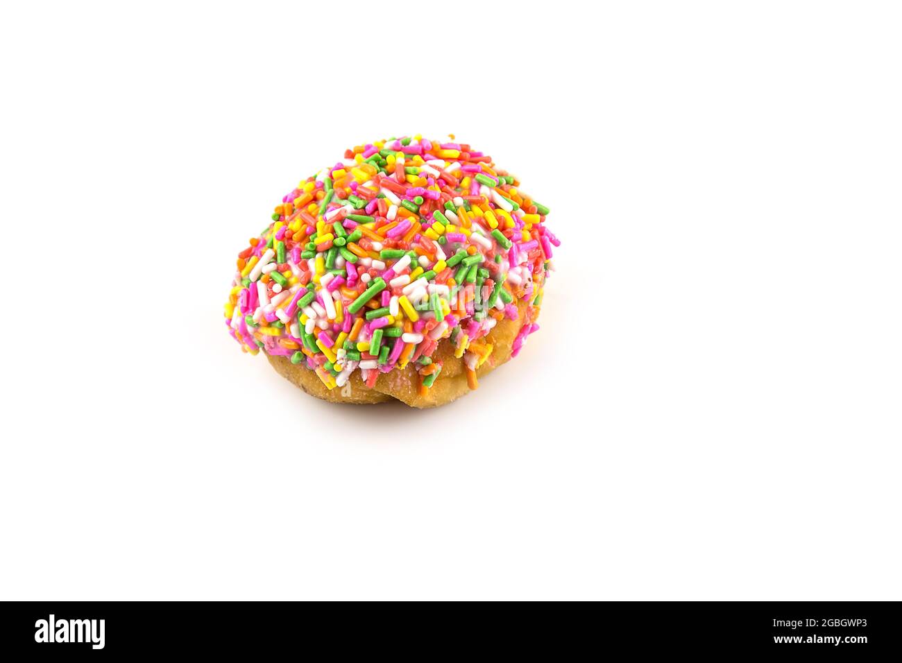 Delicious Donut with Sprinkles Isolated on White Background Stock Photo