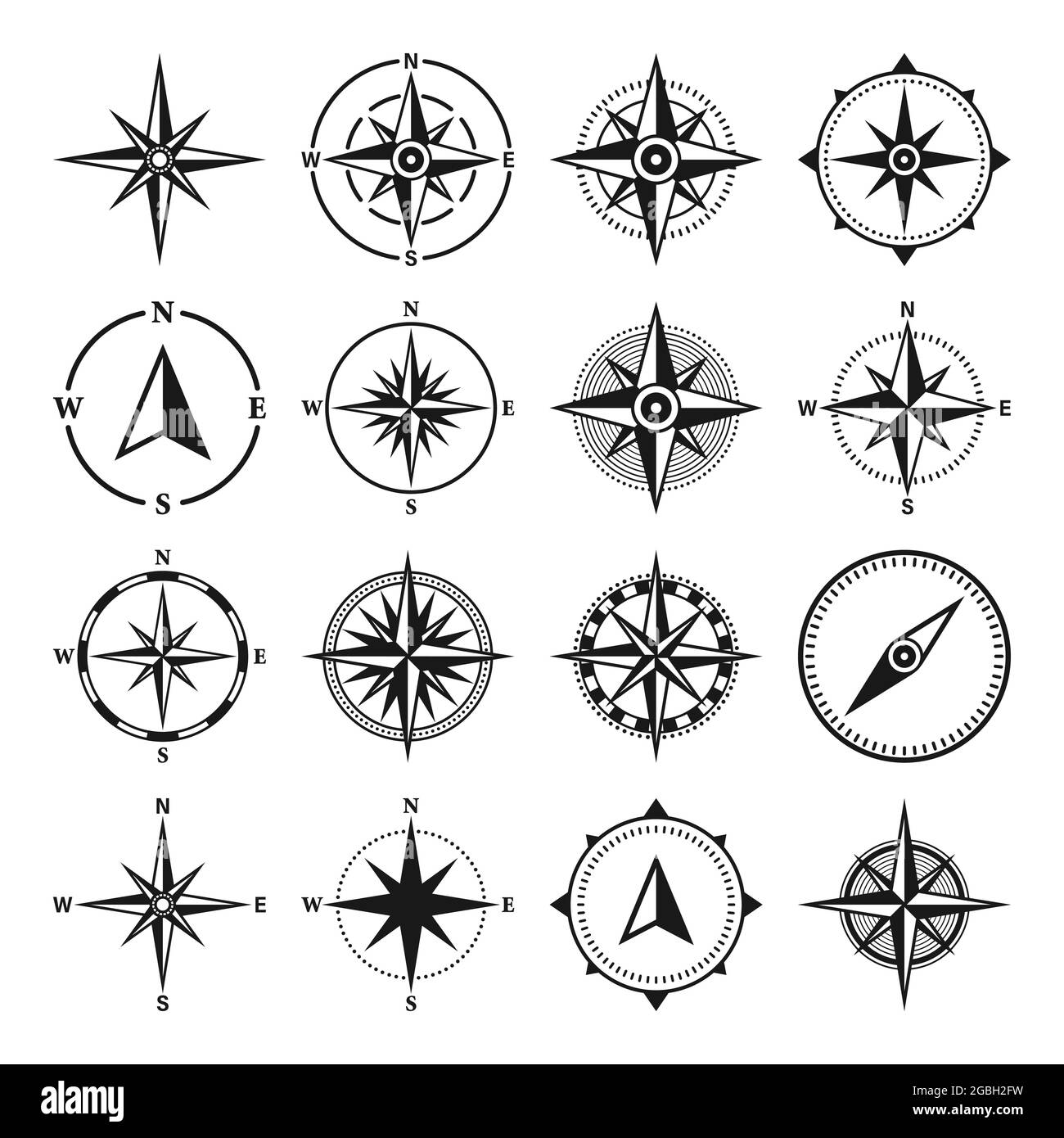 Wind rose Black and White Stock Photos & Images - Alamy