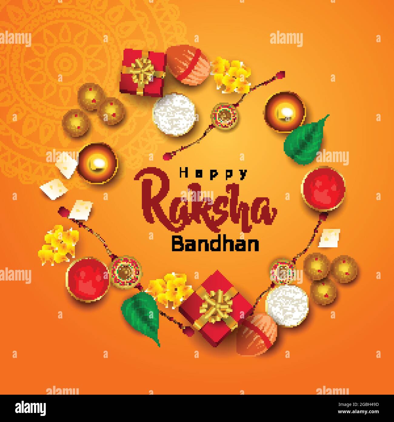 Indian festival happy Raksha Bandhan Greeting Card with Decorative Rakhi  Hindu Festival, Vector Illustration Stock Vector Image & Art - Alamy
