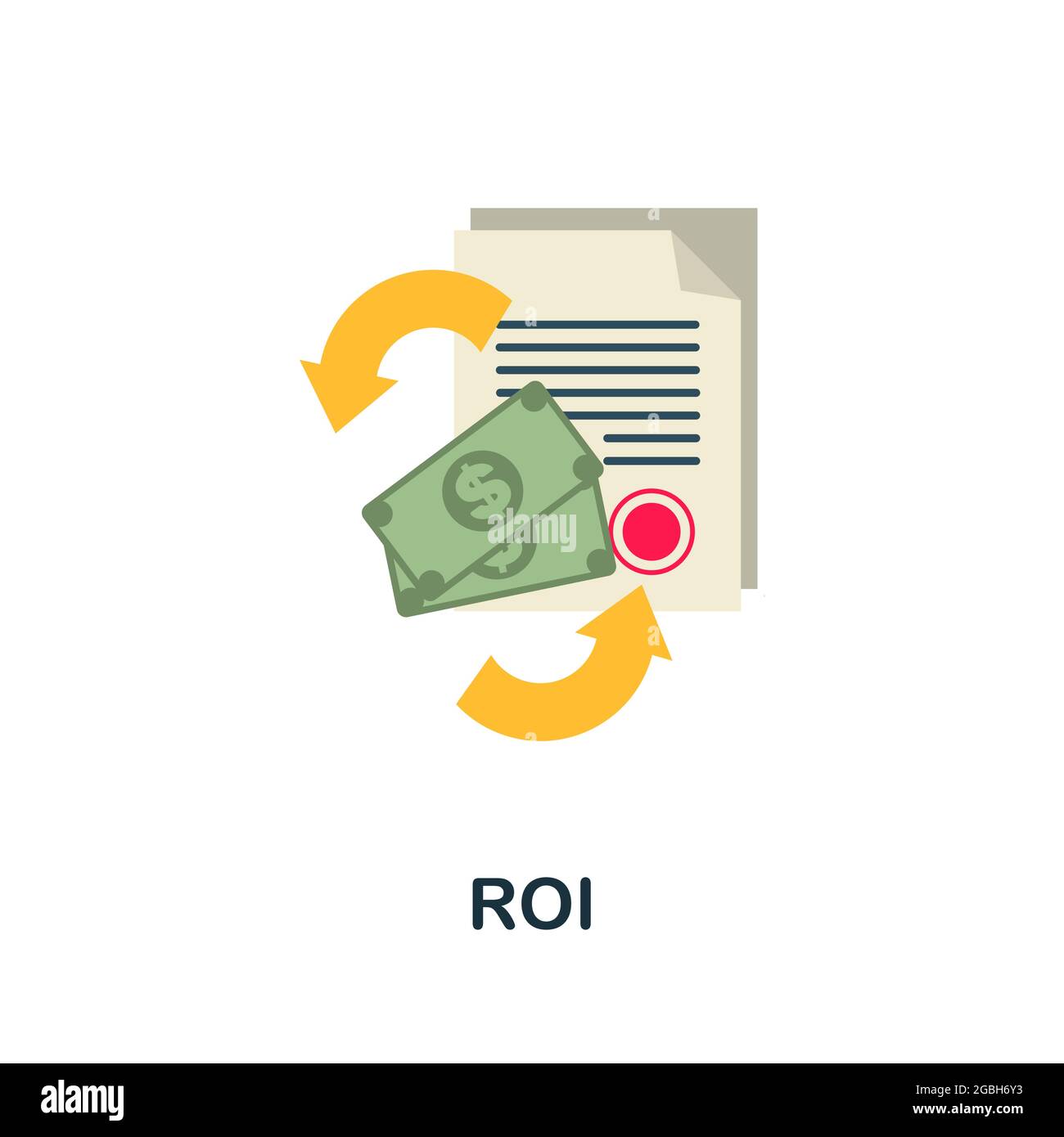 Roi flat icon. Simple sign from crowdfunding collection. Creative Roi ...