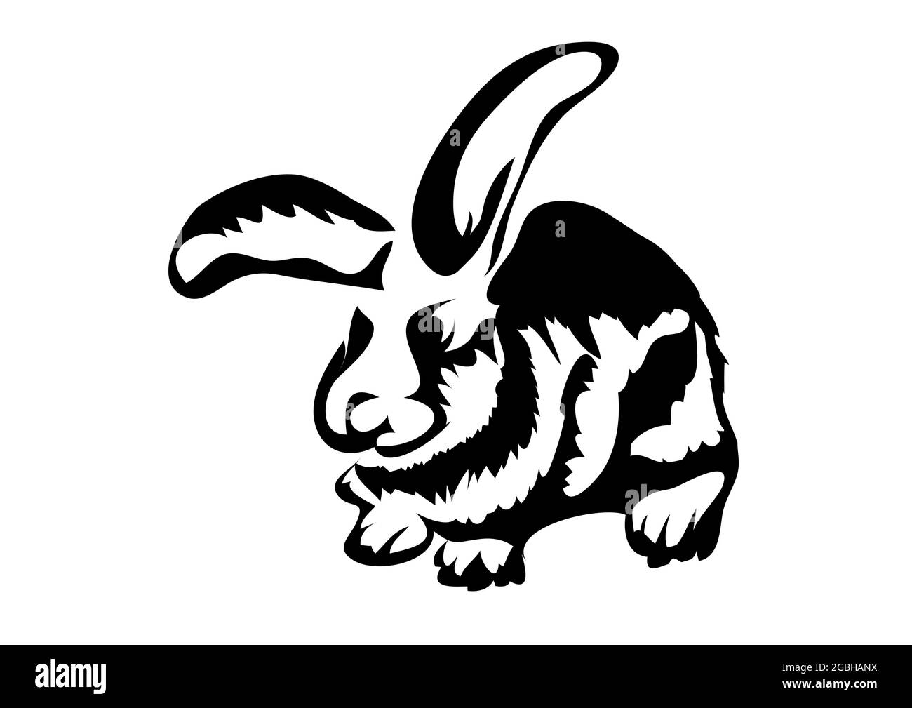 rabbit vector illustration isolated on white background Stock Vector ...