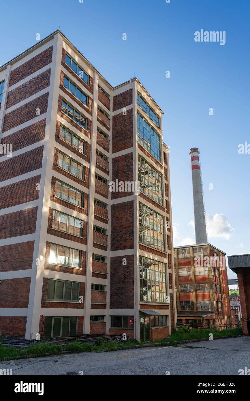 Former Bata shoes factory buildings  in Zlin, Czech Republic, May 26, 2021. (CTK Photo/Ondrej Zaruba) Stock Photo