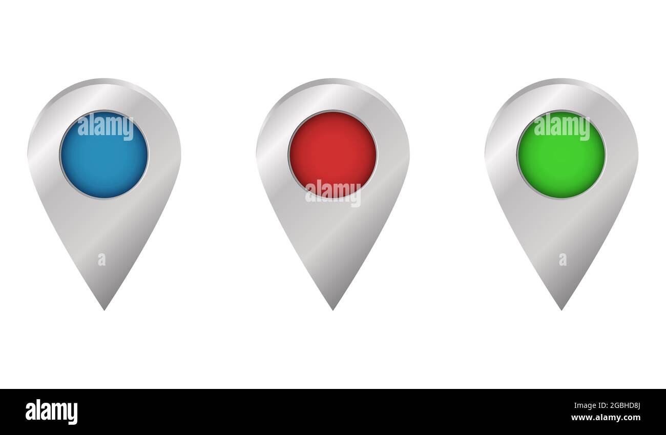 Set of round 3D map pointers Stock Vector Image & Art - Alamy