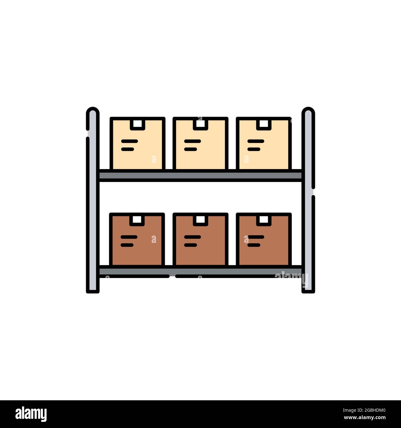 Rack with goods olor line icon. Pictogram for web page, mobile app ...