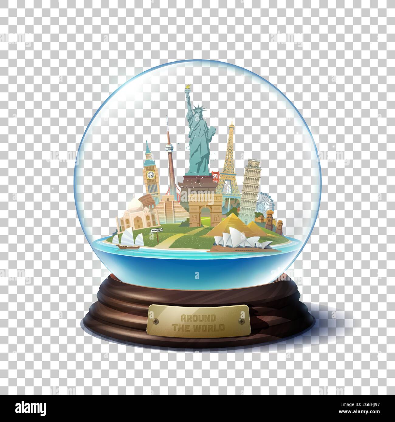 The glass ball with landmarks Stock Vector Image & Art Alamy
