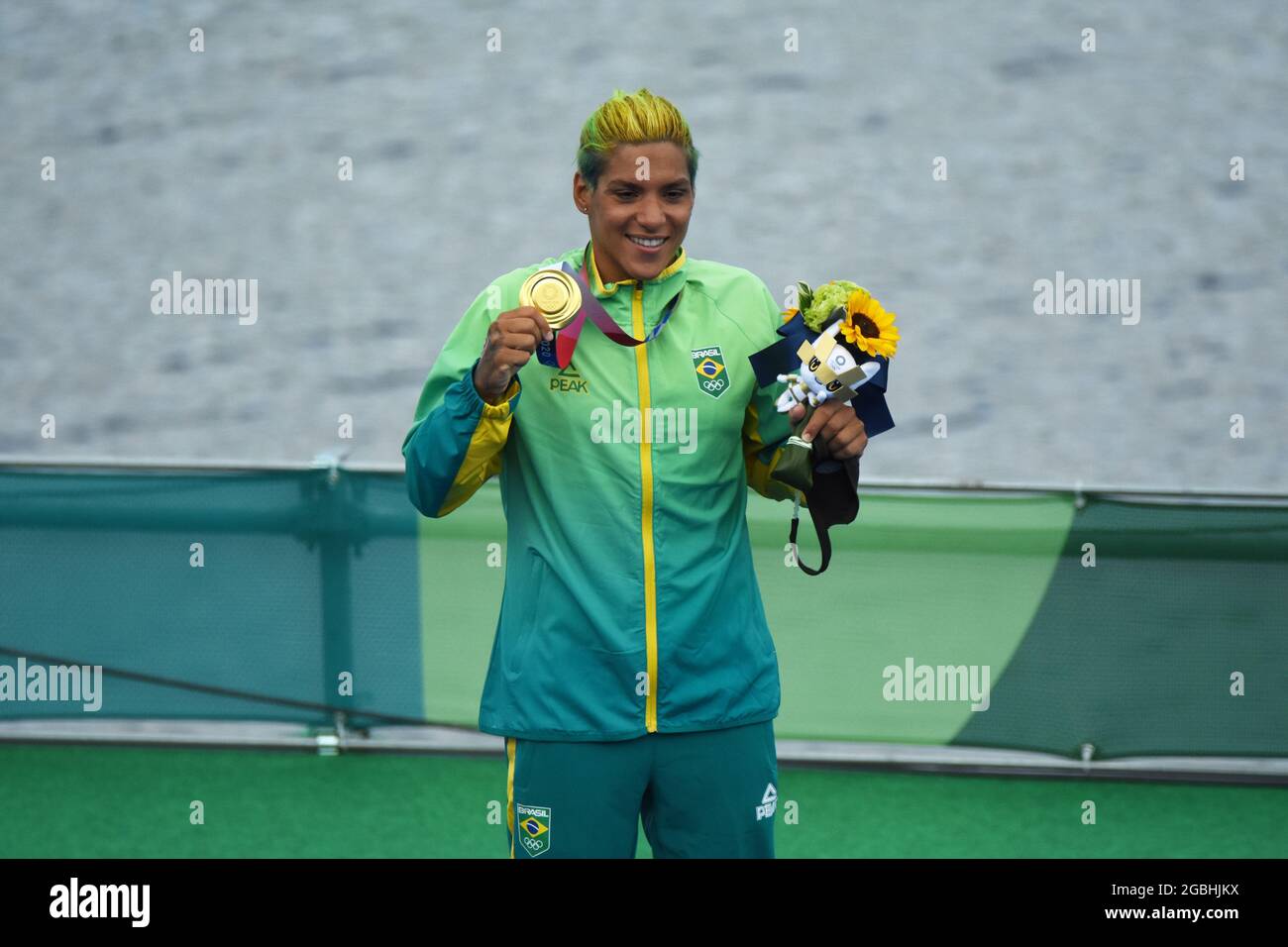 Tokyo, Japan. 04th Aug, 2021. Ana Marcela Cunha (BRA) Olympic champion of women's 10km during the Olympic Games Tokyo 2020, Marathon swimming, on August 4, 2021 at Odaiba Marine Park in Tokyo, Japan - Photo Yoann Cambefort/Marti Media/DPPI Credit: Independent Photo Agency/Alamy Live News Stock Photo