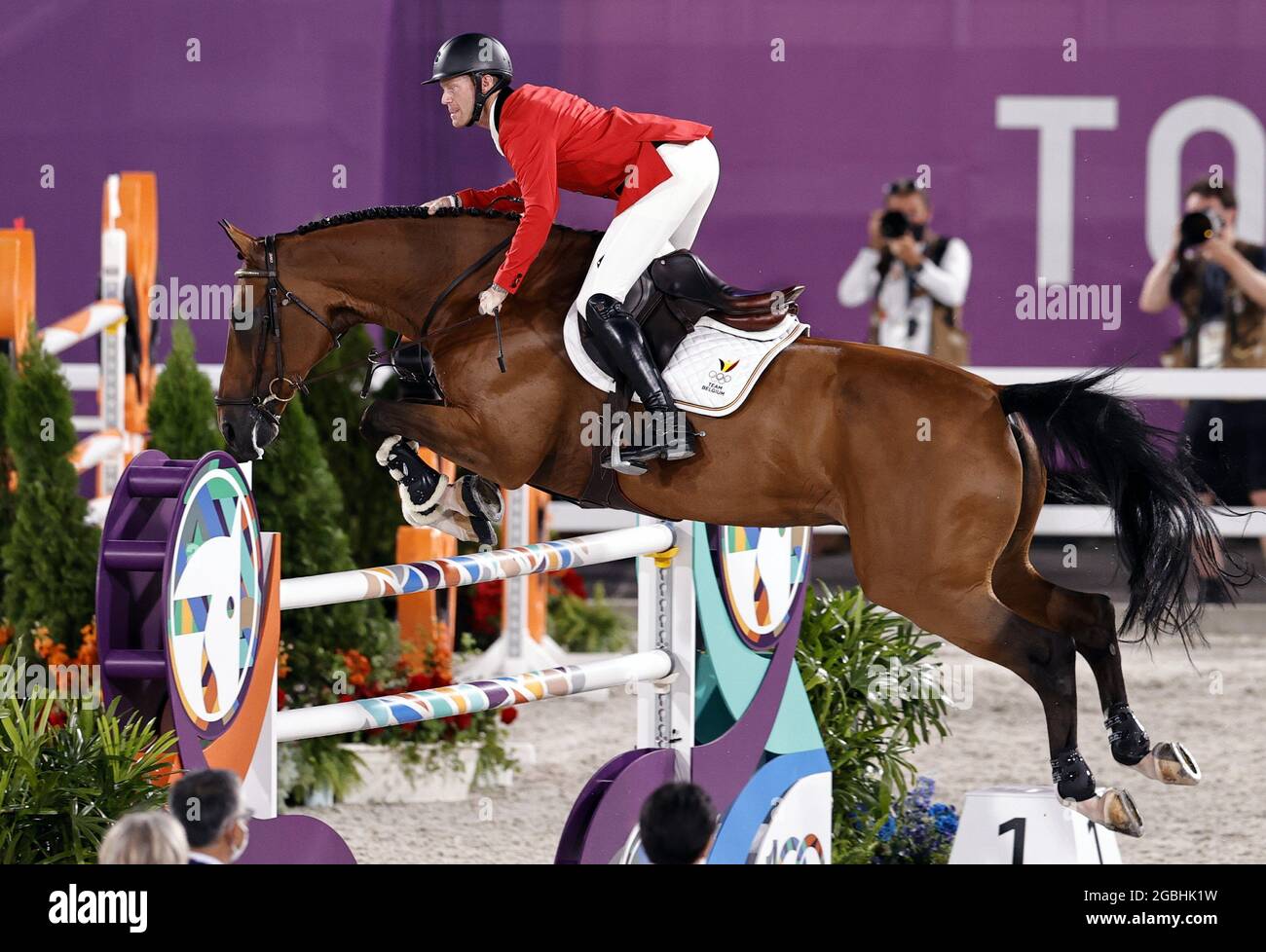 Belgian Equestrian jumping rider Niels Bruynseels and his horse Delux