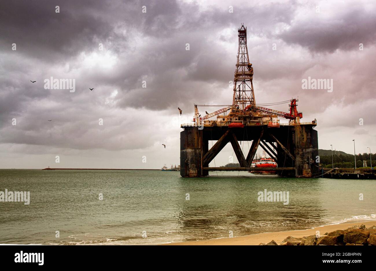 offshore platform drilling at sea Stock Photo