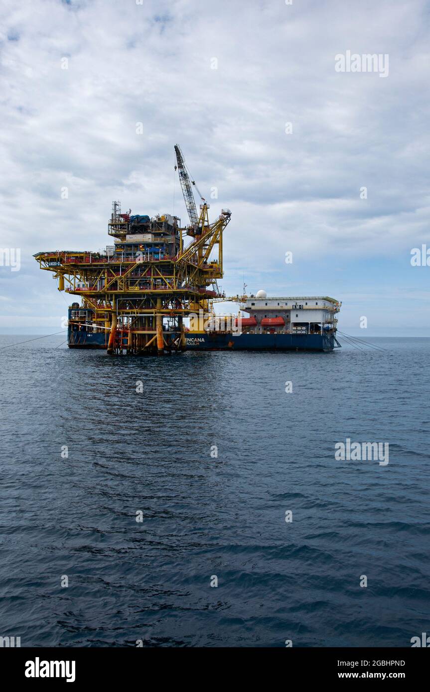 offshore platform drilling at sea Stock Photo