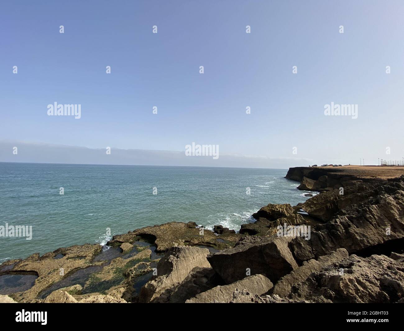 foamy waves on the atlantic ocean coast in Rabat,Morocco Stock Photo ...