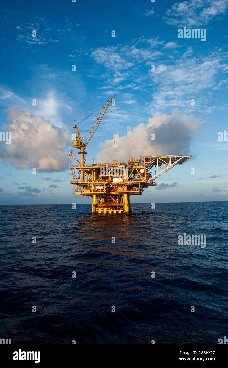 offshore platform drilling at sea Stock Photo