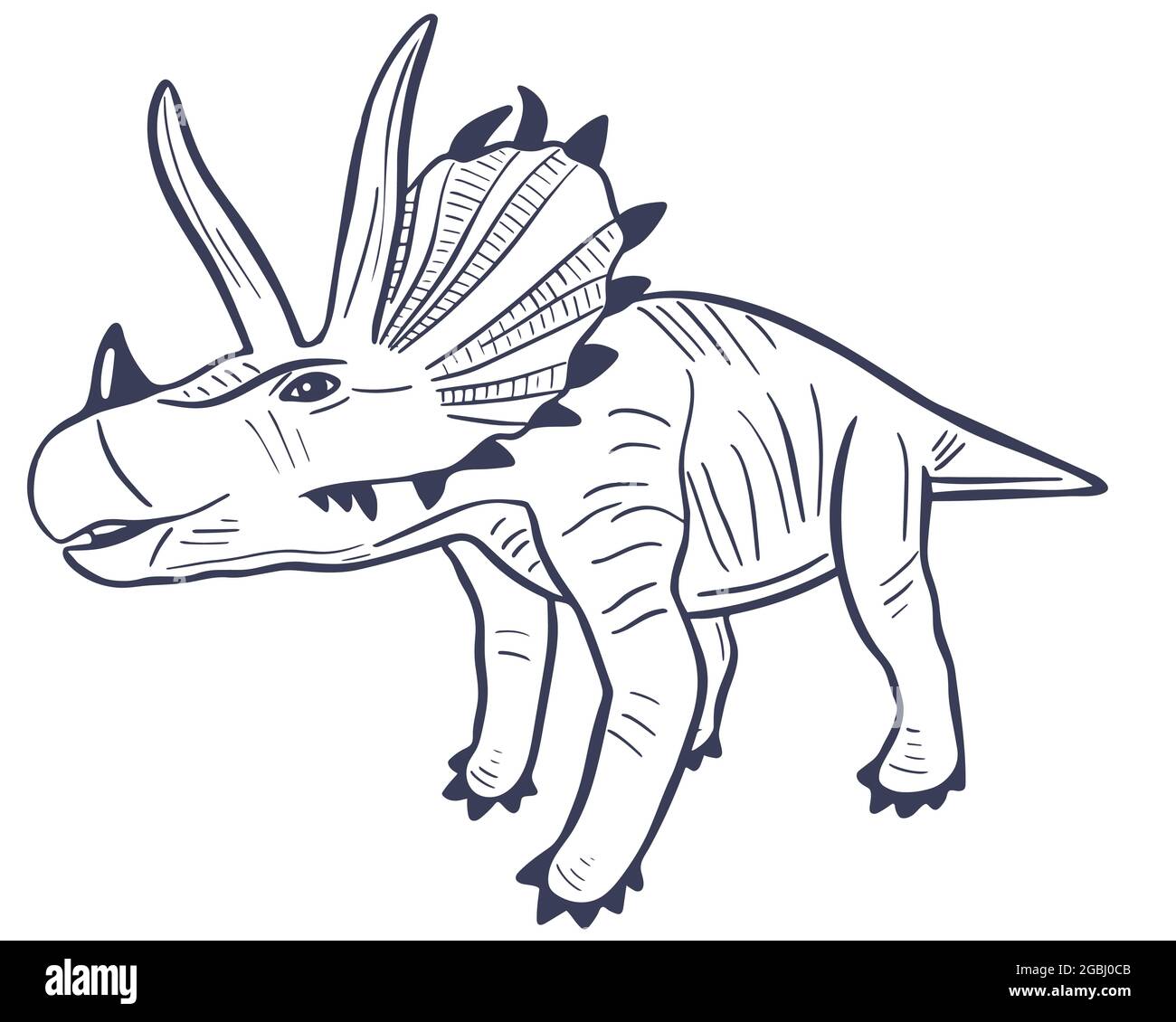 Sketch dinosaur triceratops vector illustration. Natural prehistoric  extinct animal of the Jurassic period. Koturny graphic drawing Stock Vector  Image & Art - Alamy