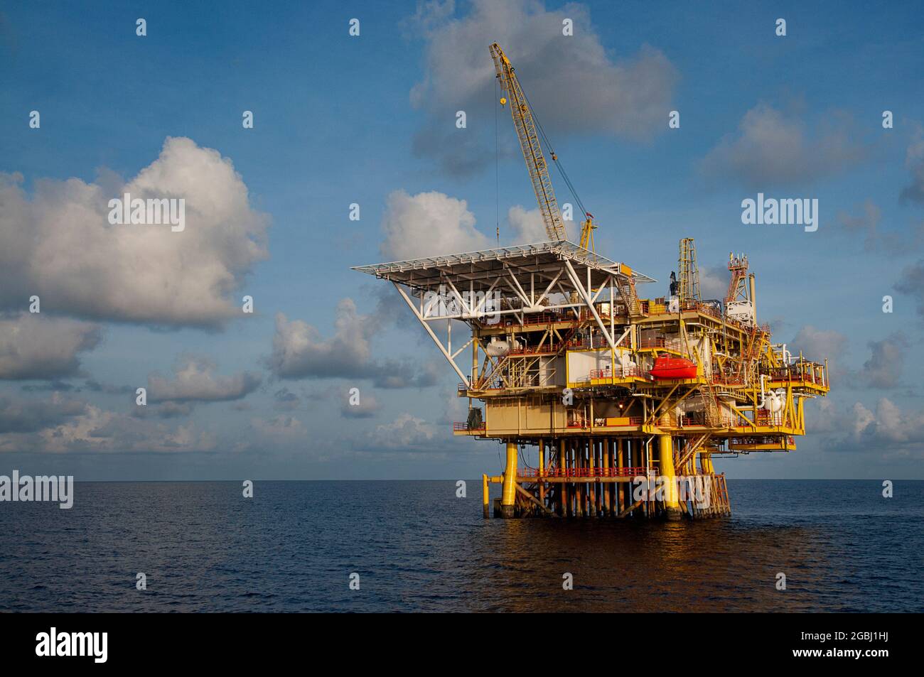 offshore platform drilling at sea Stock Photo