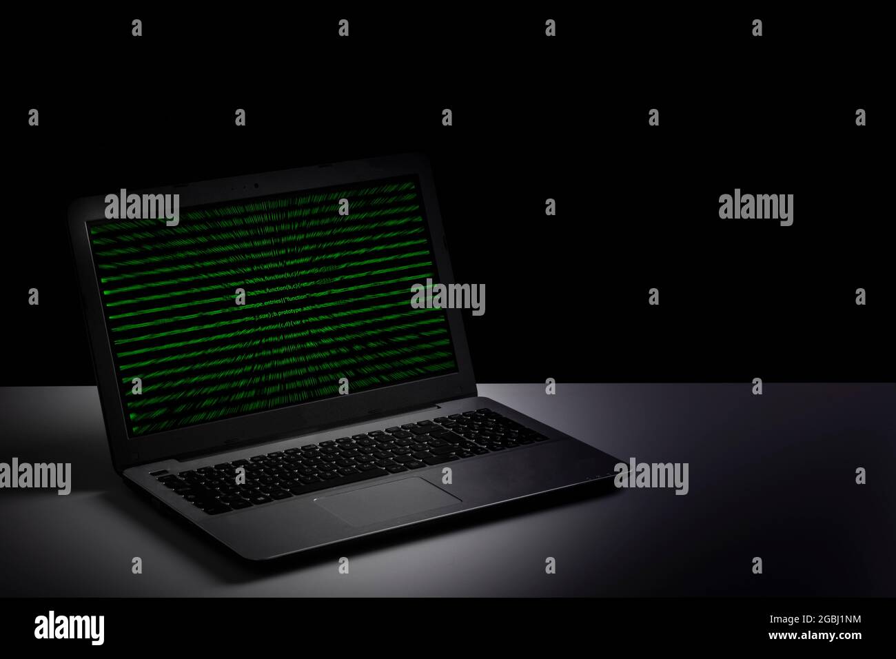 HTML web code on Computer Monitor - Computer crime concept Stock Photo