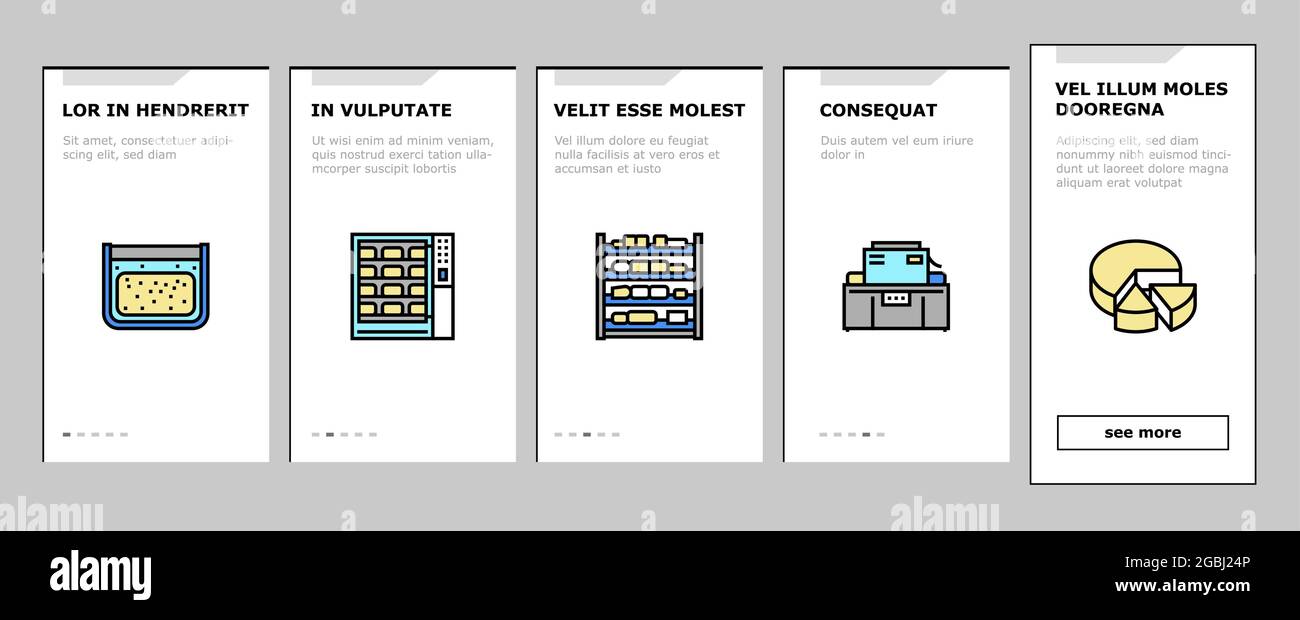 Cheese Production Onboarding Icons Set Vector Stock Vector Image & Art ...